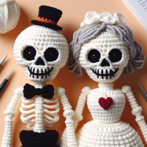 Crochet Mr Mrs Skeleton Idea All Crafts