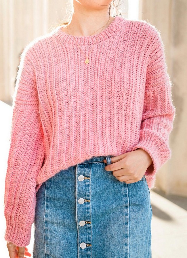 Crochet Amalfi Ribbed Sweater Pattern