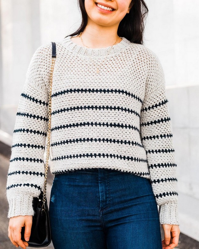 Crochet Breton Stripe Sweater Pattern