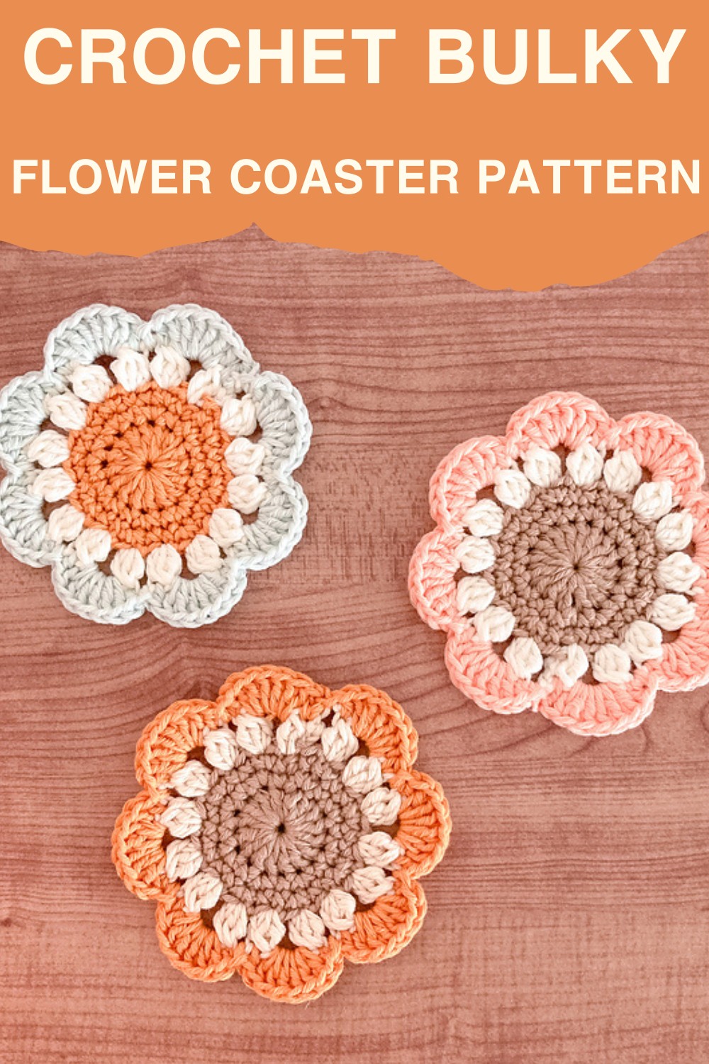 Crochet Bulky Flower Coaster Pattern