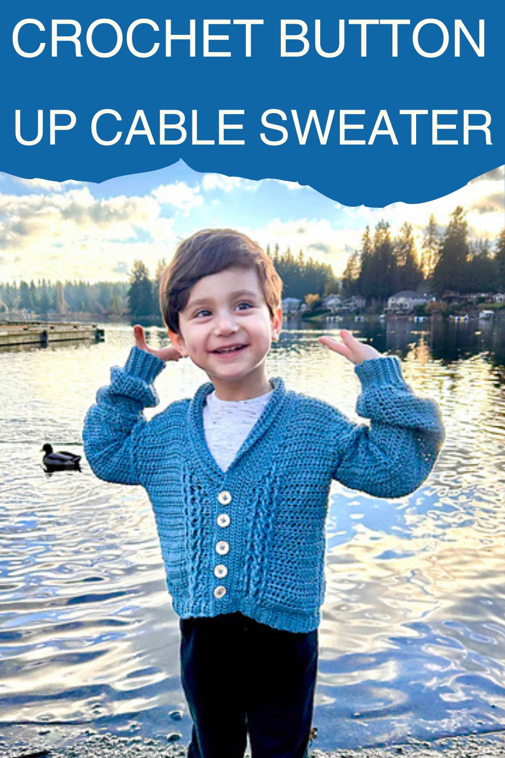 Crochet Button Up Cable Sweater Pattern