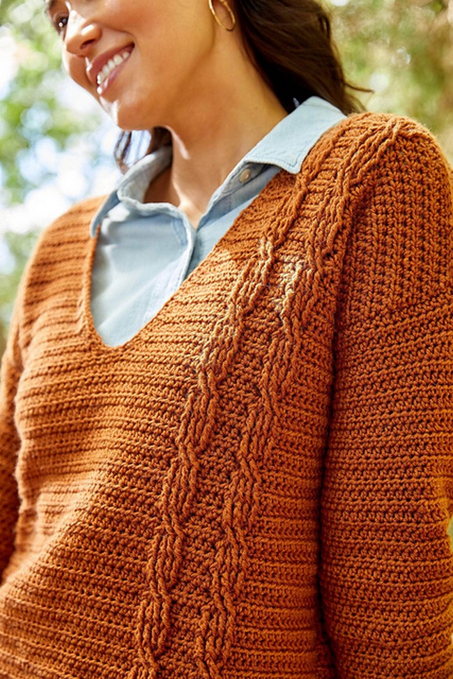 Crochet Cabled Pullover Pattern
