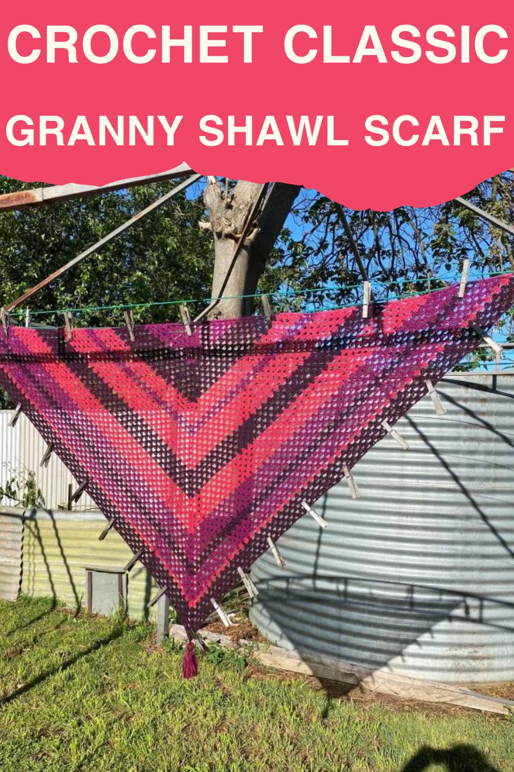 Crochet Classic Granny Shawl Scarf Pattern