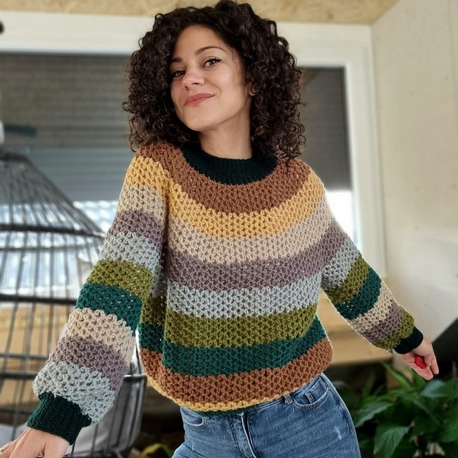Crochet Colorfall Sweater Pattern 