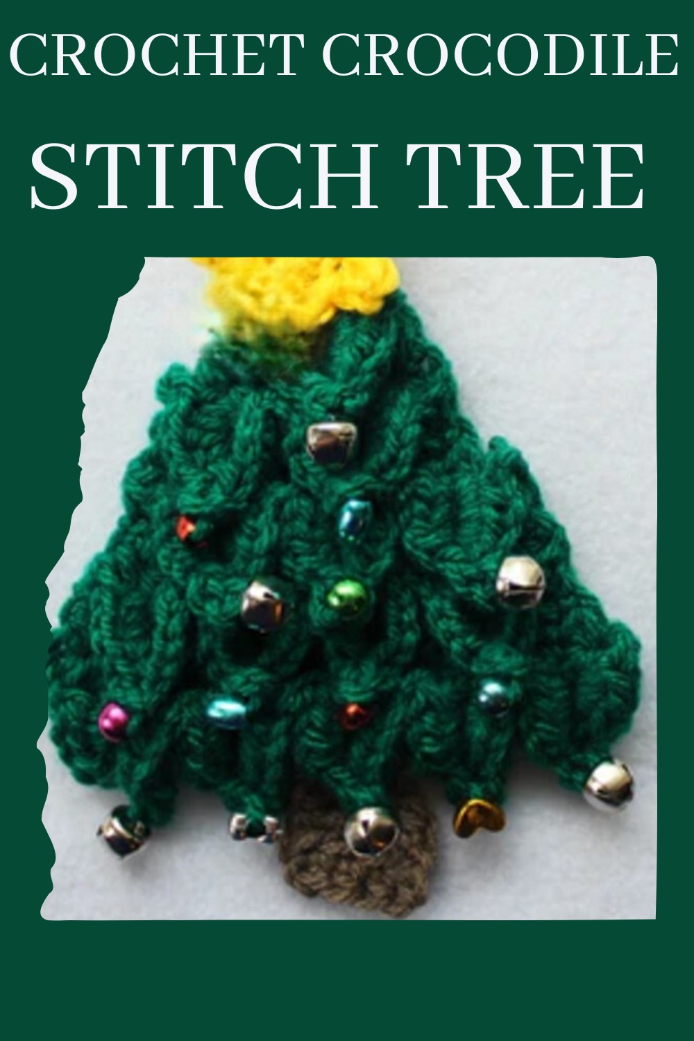 Crochet Crocodile Stitch Christmas Tree Hanger Pattern