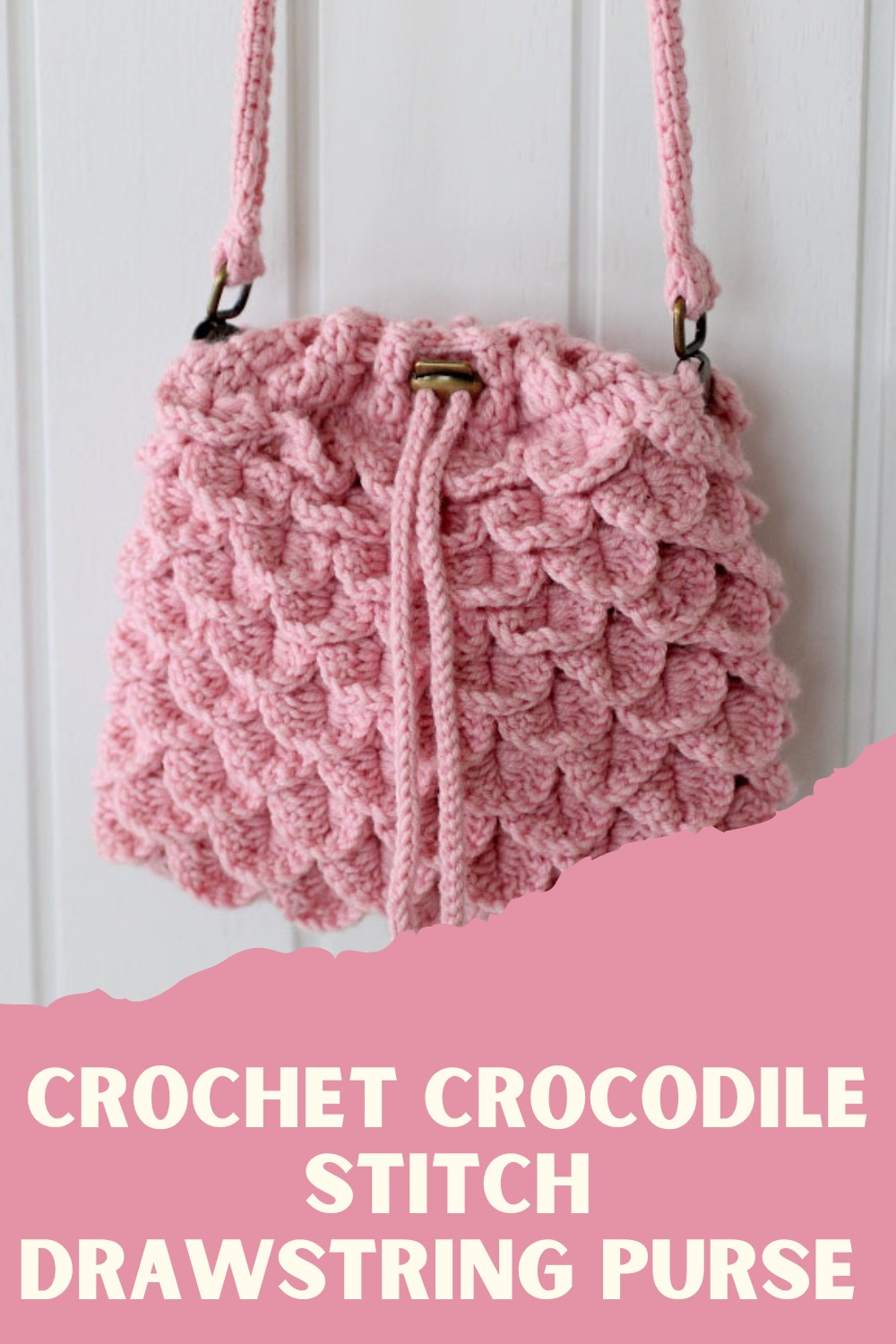 Crochet Crocodile Stitch Drawstring Purse Pattern