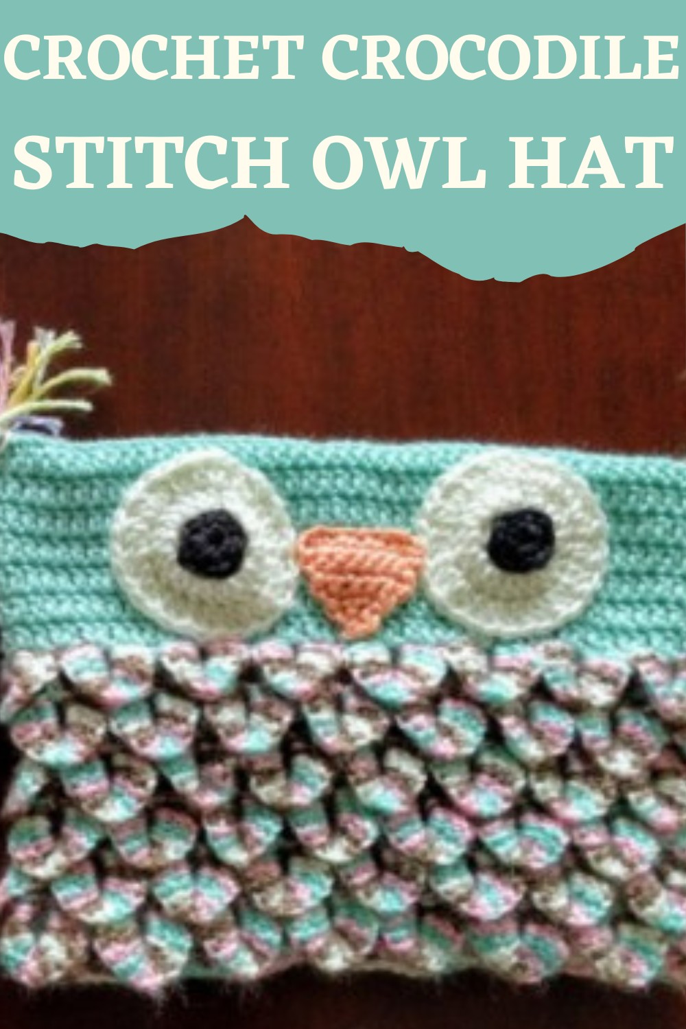 Crochet Crocodile Stitch Owl Hat Pattern