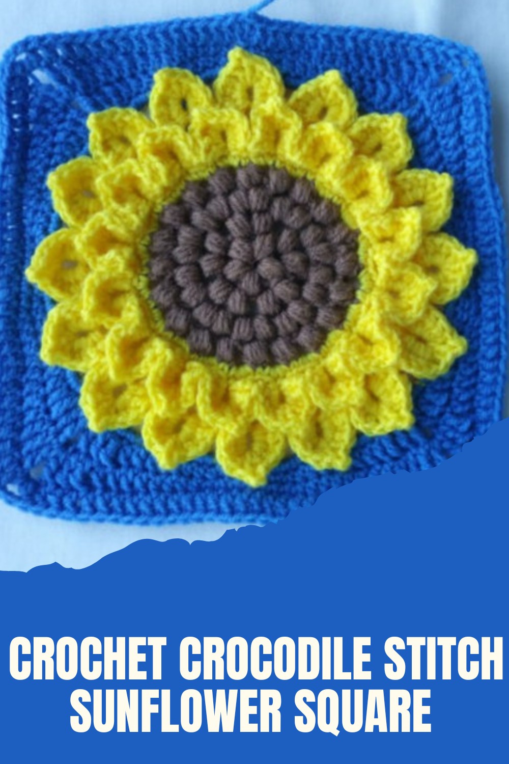 Crochet Crocodile Stitch Sunflower Square Pattern