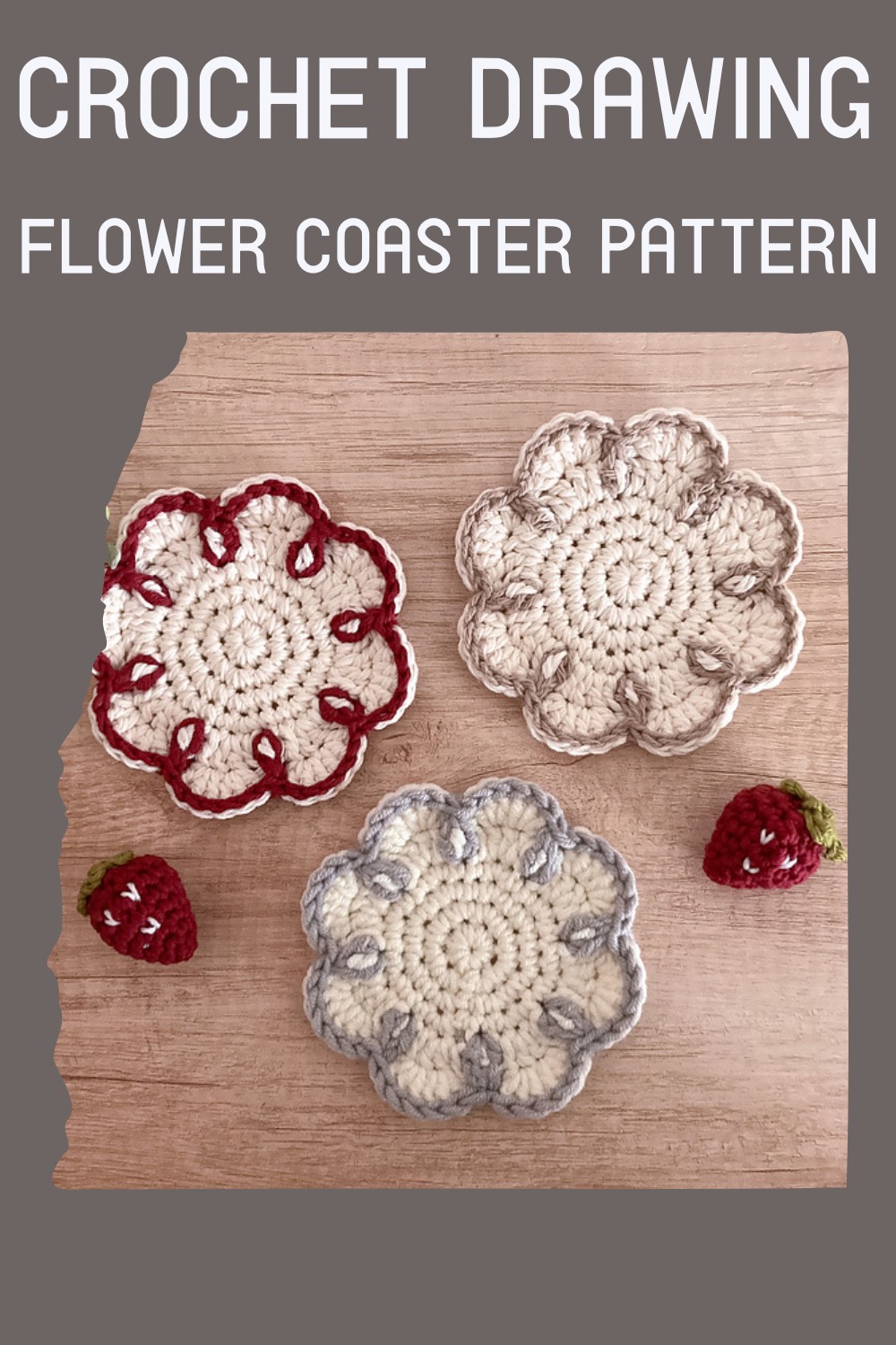 Crochet Drawing Flower Coaster Pattern