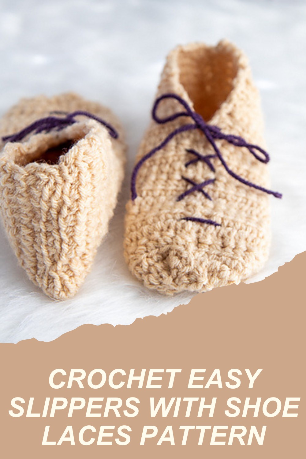 Crochet Easy Slippers With Shoe Laces Pattern