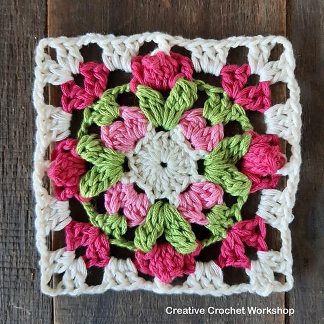 Crochet Floret Mini Square Pattern
