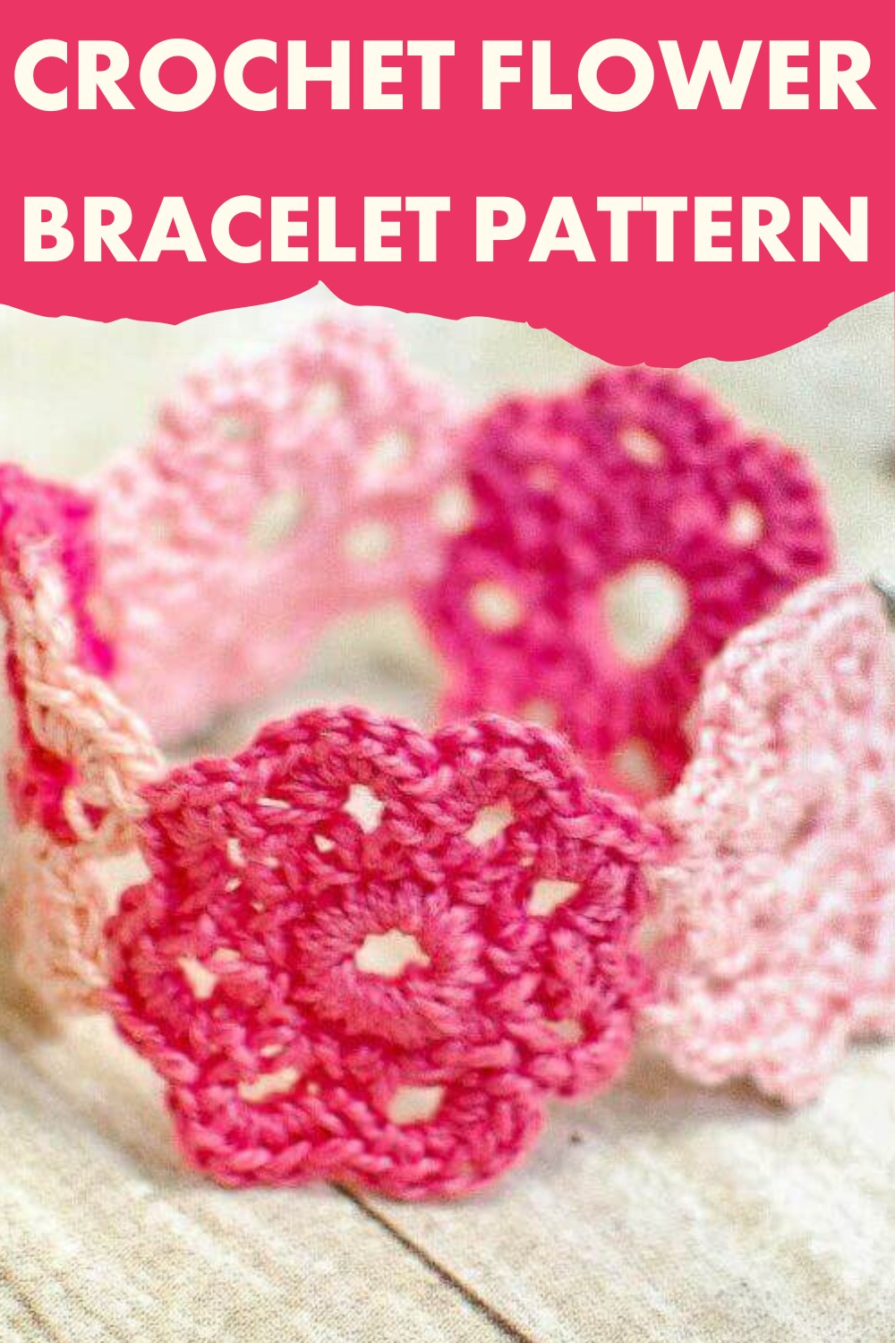 Crochet Flower Bracelet Pattern