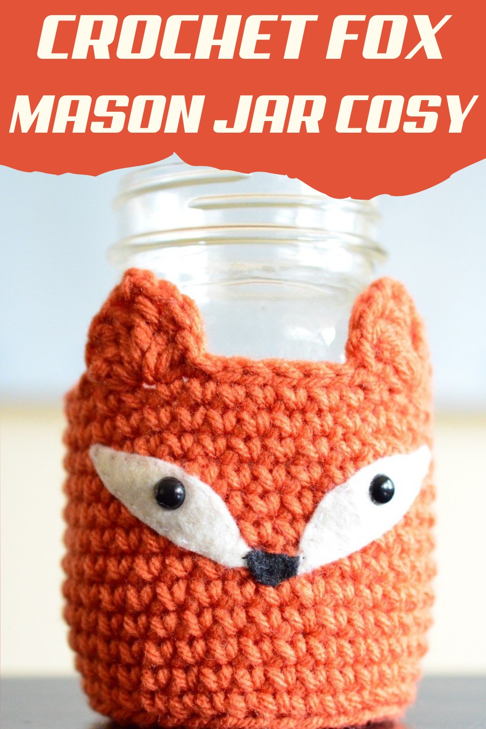 Crochet Fox Mason Jar Cosy