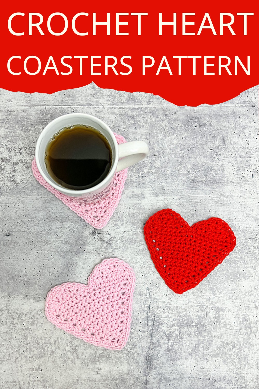 Crochet Heart Coasters Pattern
