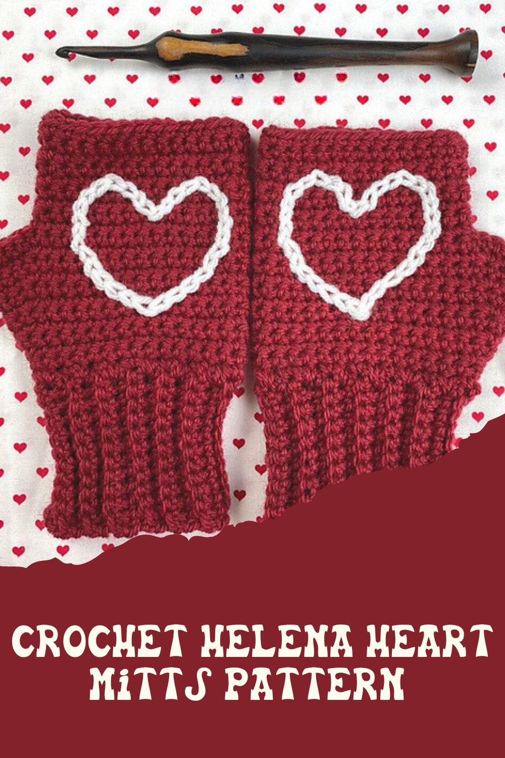  Crochet Helena Heart Mitts Pattern

