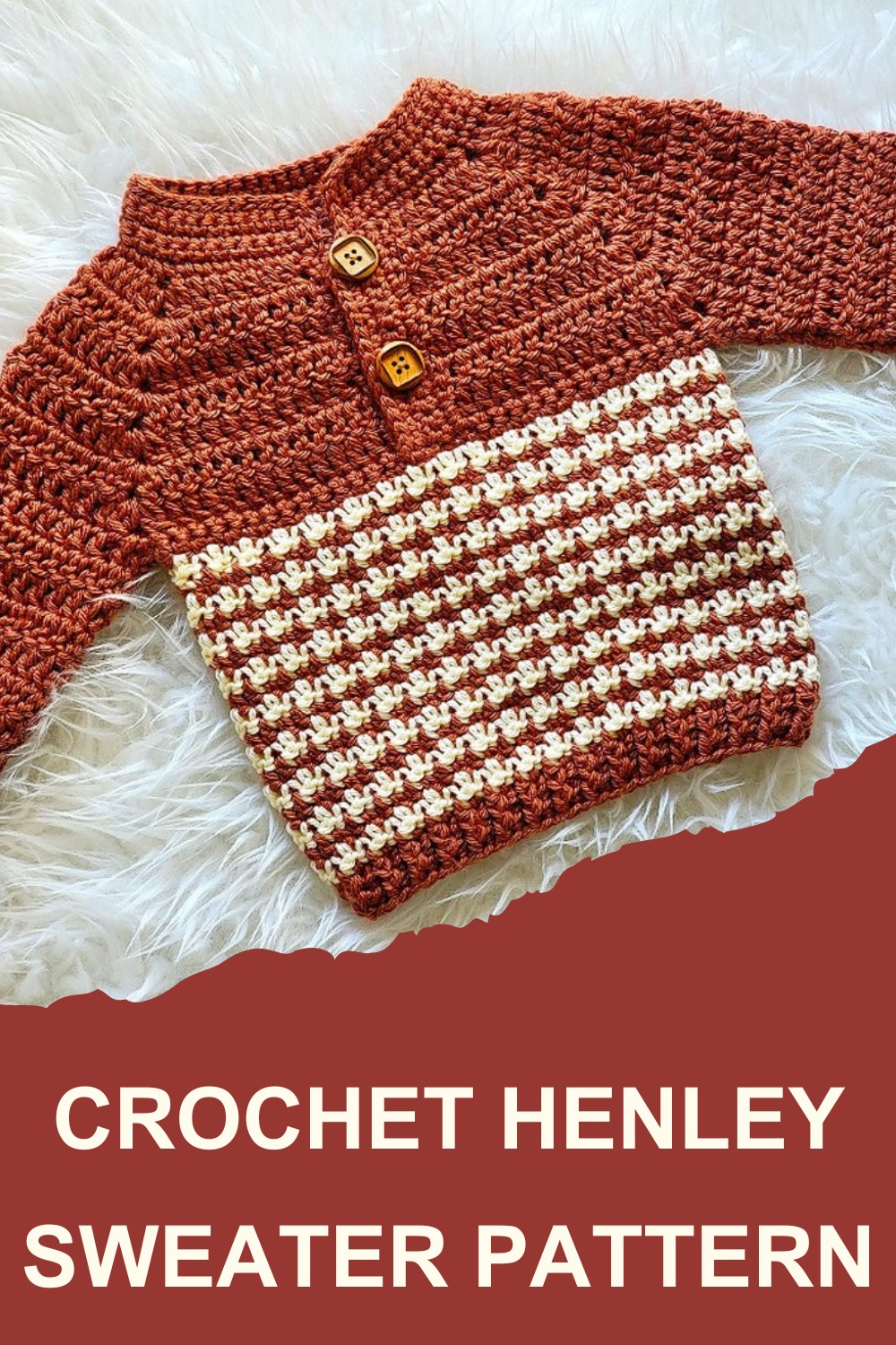 Crochet Henley Sweater Pattern