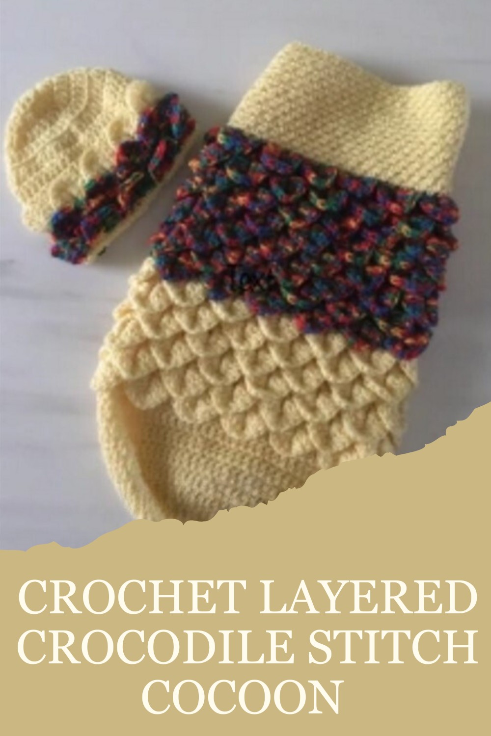 Crochet Layered Crocodile Stitch Cocoon Pattern