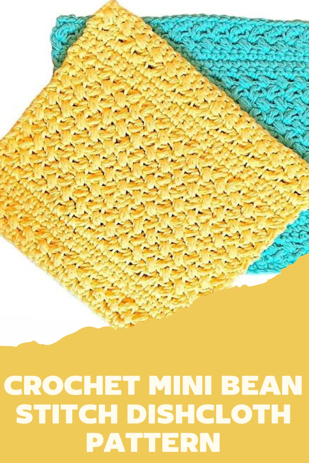 Crochet Mini Bean Stitch Dishcloth Pattern