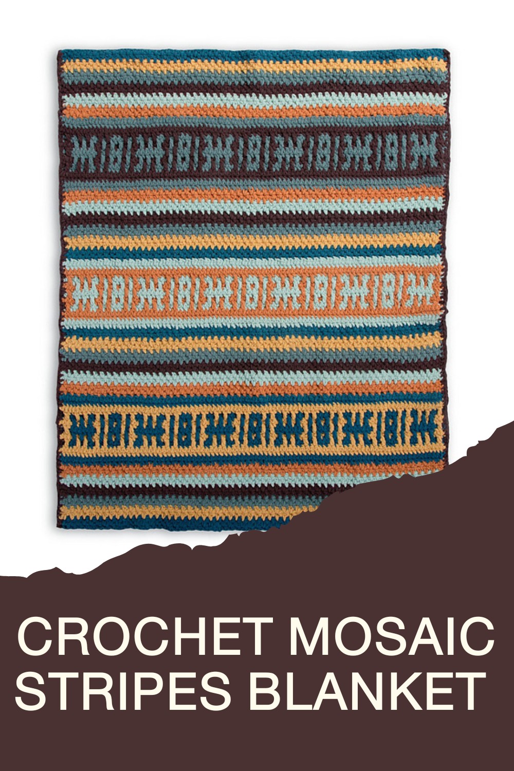 Crochet Mosaic Stripes Blanket Pattern