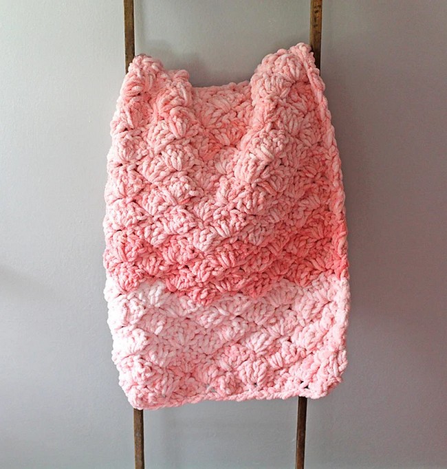 Crochet Pink Bubbles Baby Blanket Pattern