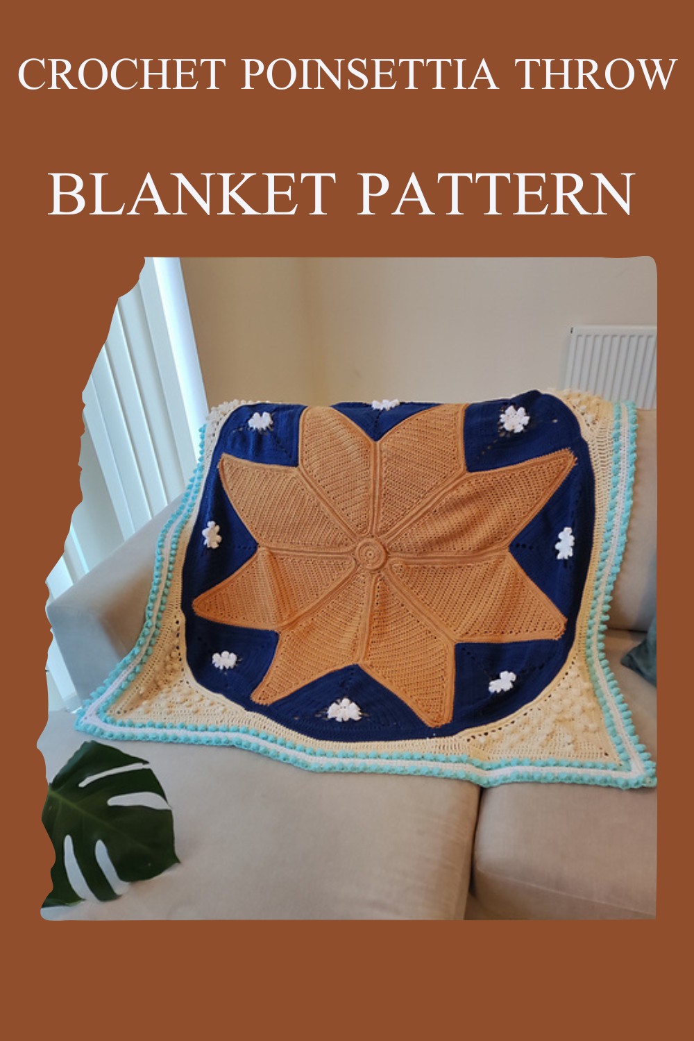 Crochet Poinsettia Throw Blanket Pattern