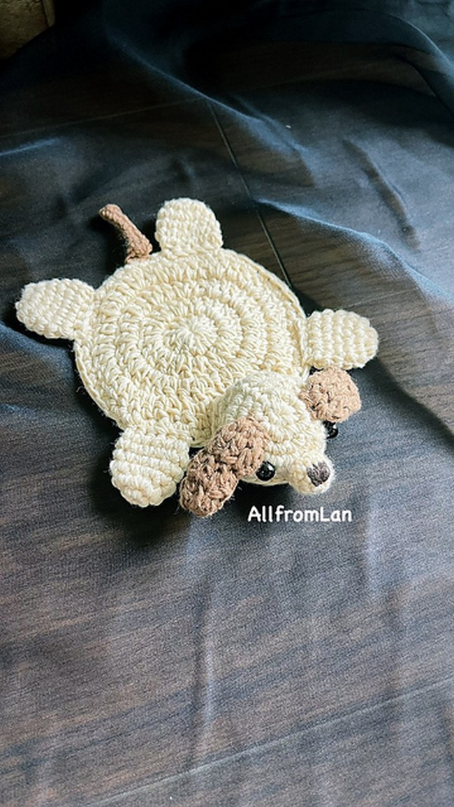 Crochet Puppy Cup Coaster Pattern