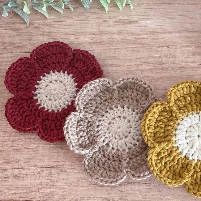 Crochet Simple Flower Coaster Pattern