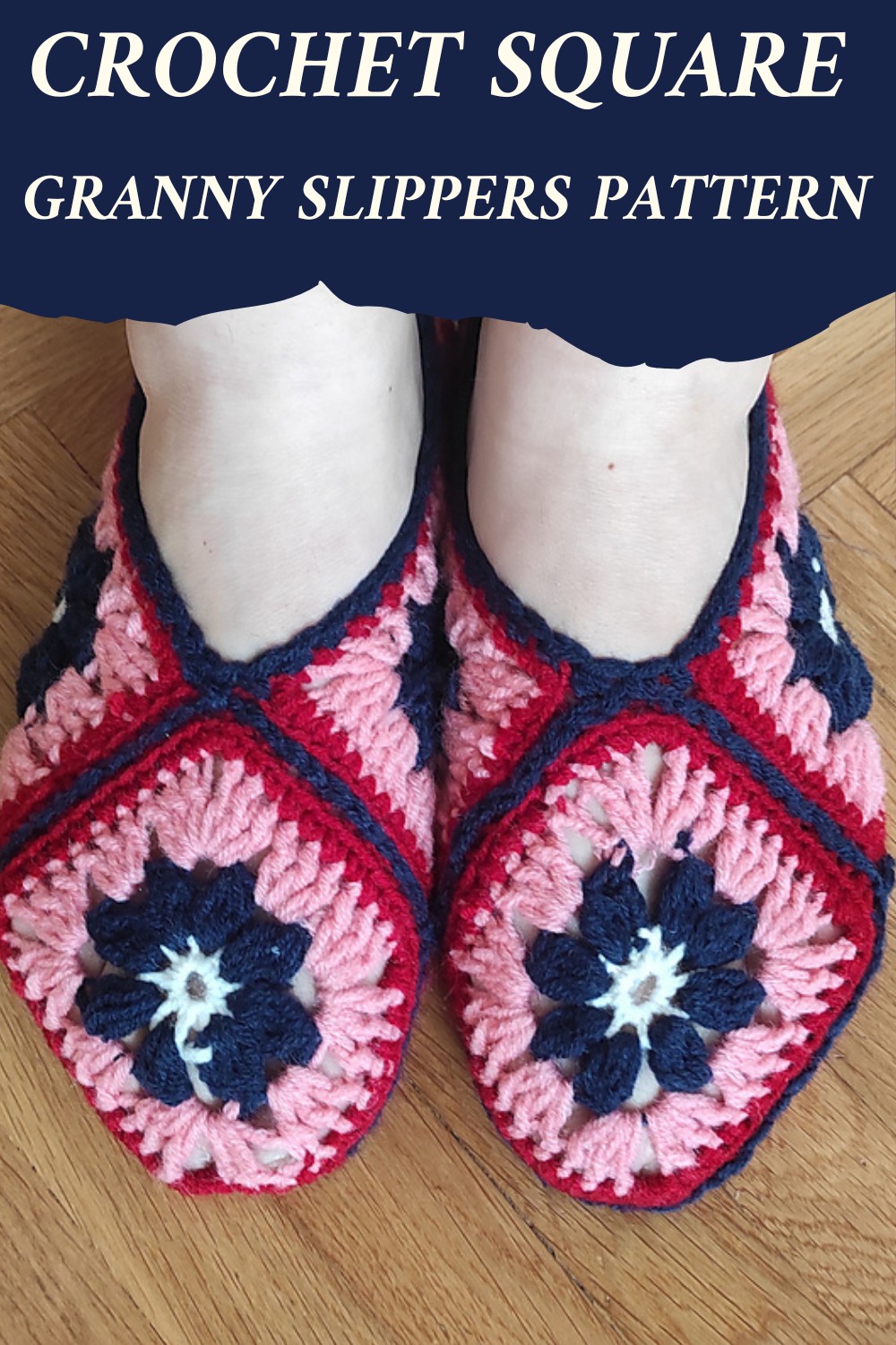 Crochet Square Granny Slippers Pattern