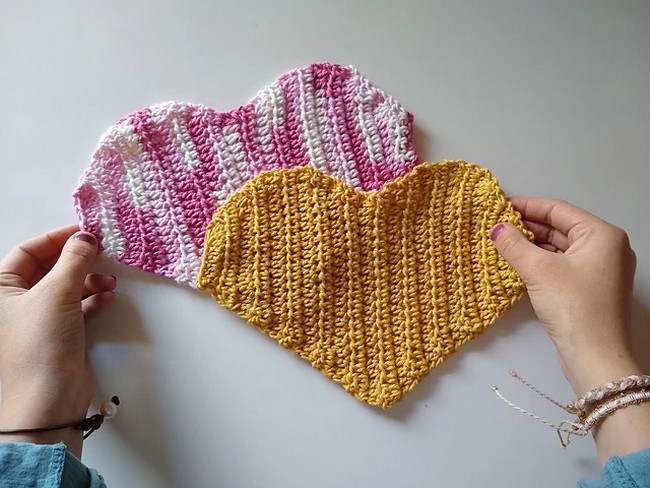 Crochet Valentine Dishcloth Pattern