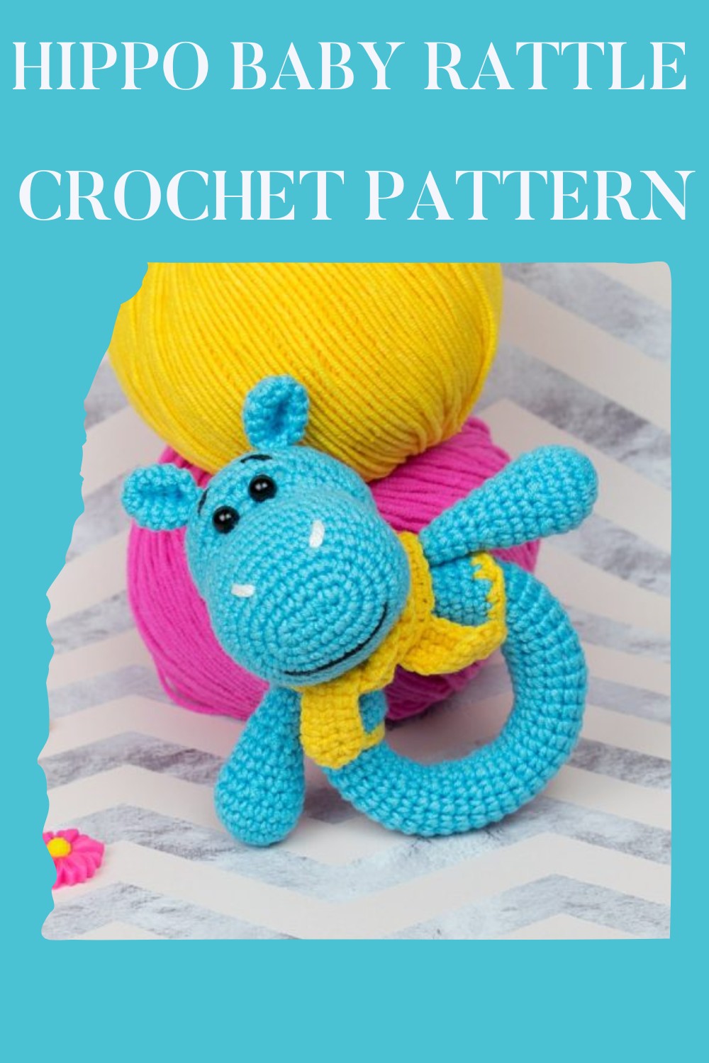 Hippo Baby Rattle Crochet Pattern