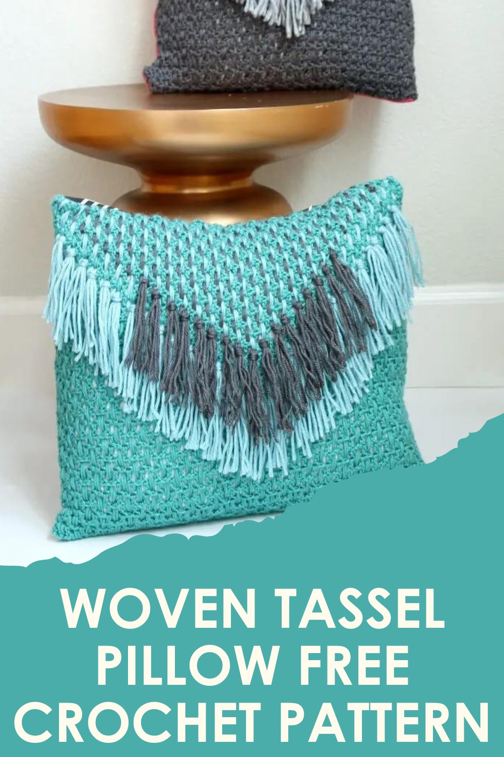 Woven Tassel Pillow Free Crochet Pattern