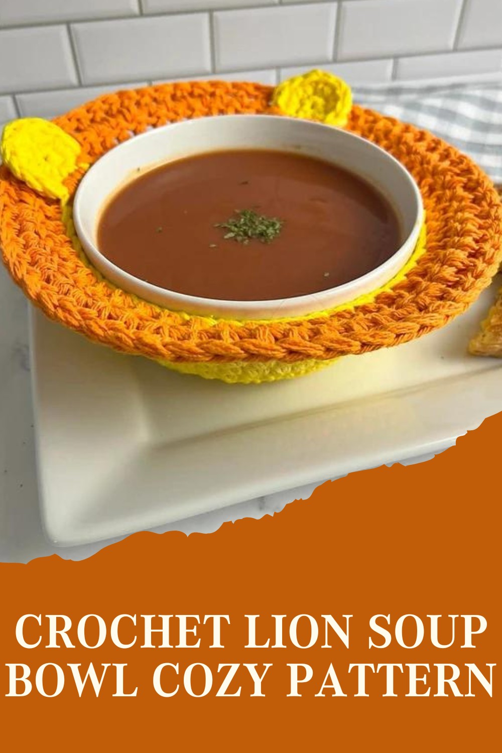 Crochet Lion Soup Bowl Cozy Pattern