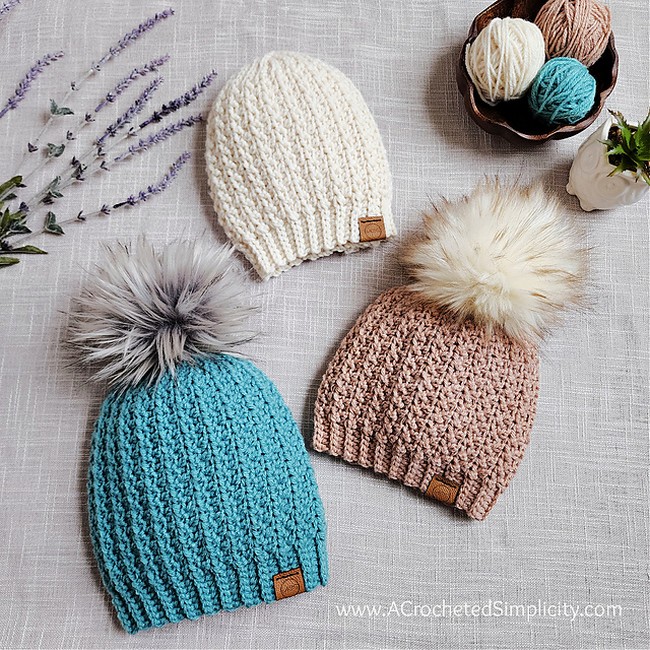 Crochet Short Row Crochet Beanie & Slouch Pattern