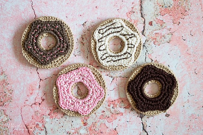Crochet Donut Coasters Pattern