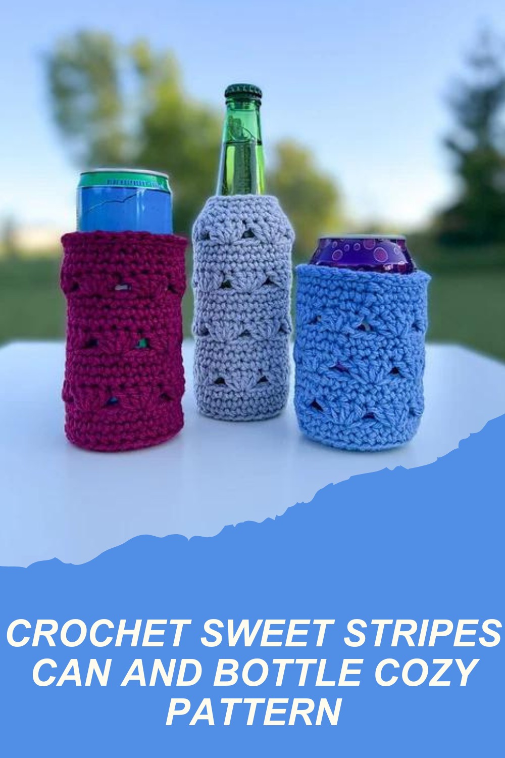 Crochet Sweet Stripes Can And Bottle Cozy Pattern