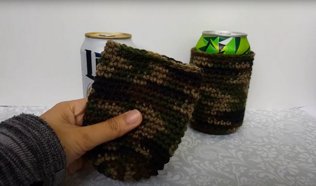 How to Crochet Can Cozy in Camouflage Tutorial