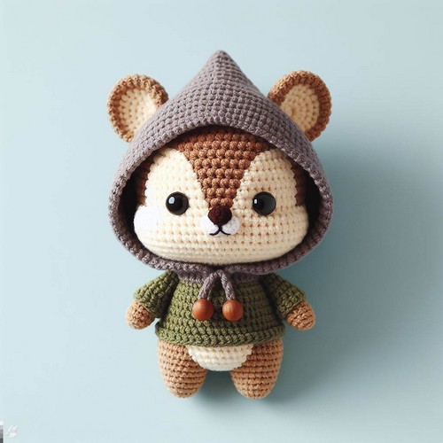 Amigurumi Chipmunk In Hoodie Crochet Pattern