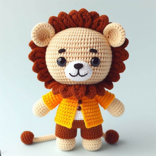 Crochet Amigurumi Doll In Lion Costume Pattern
