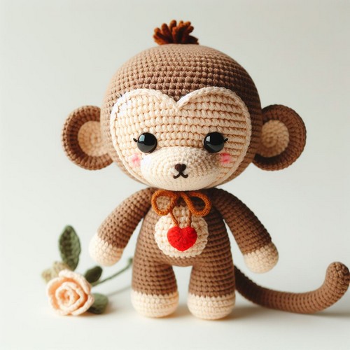 Crochet Amigurumi Doll In Monkey Outfit
