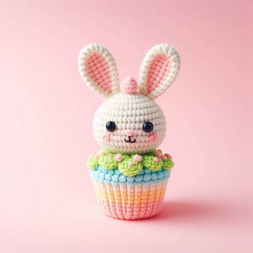 Crochet Bunny Cupcake Amigurumi Pattern