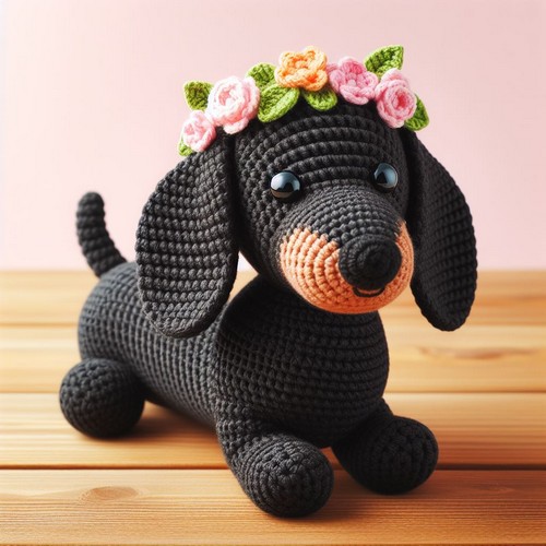Crochet Dachshund Dog Amigurumi Pattern