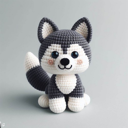 Crochet Husky Dog Amigurumi Pattern