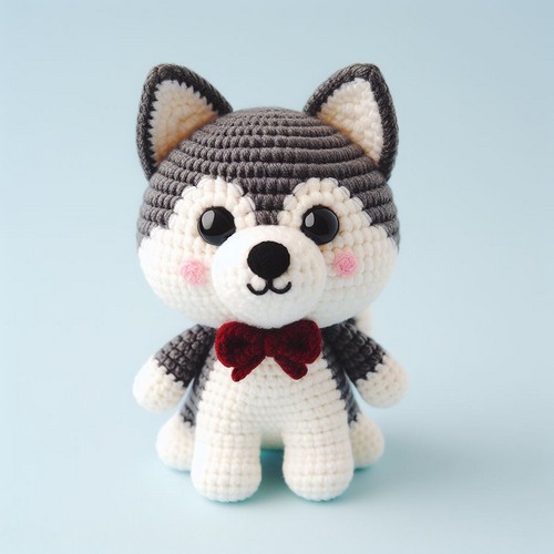 Crochet Husky Dog Amigurumi