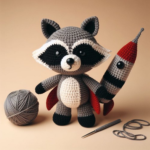 Crochet Rocket Raccoon Amigurumi