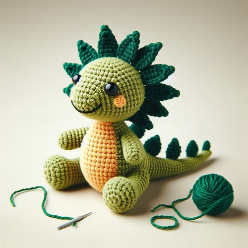 Crochet Spiky Dino Amigurumi