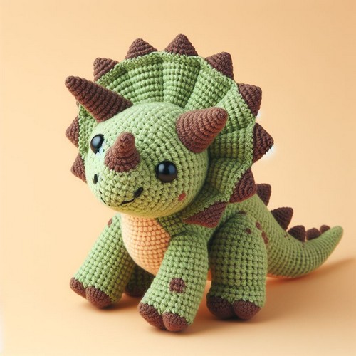 Crochet Triceratops Amigurumi