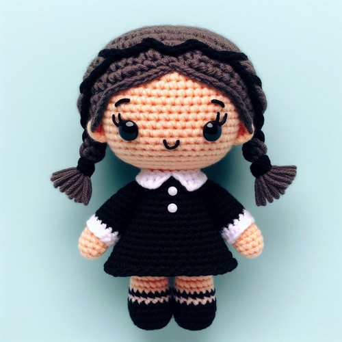 Crochet Wednesday Doll Amigurumi