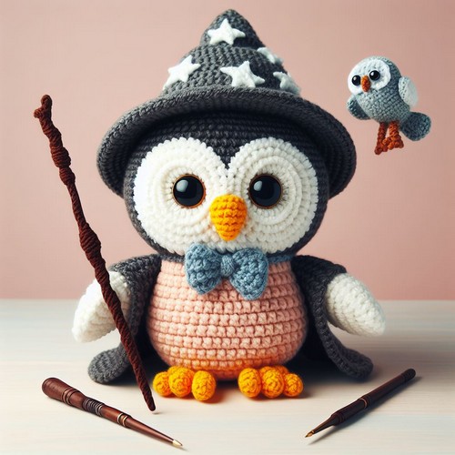 Crochet Wizard Owl Hedwig Amigurumi