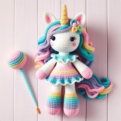 Crochet Amigurumi Doll In Unicorn Outfit Pattern