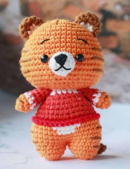 Crochet Amigurumi Tiger In Overall Pattern